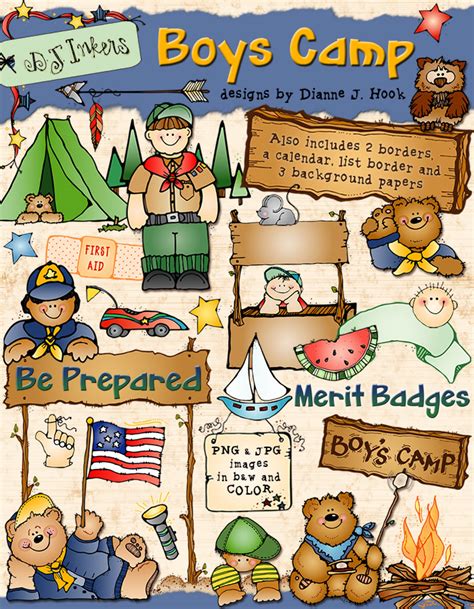 Clip Art And Projects For Boys Camp And Scouts By Dj Inkers