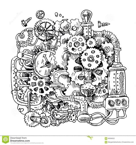 Sketch Steampunk Mechanism Stock Vector Image Of Metal 68368352