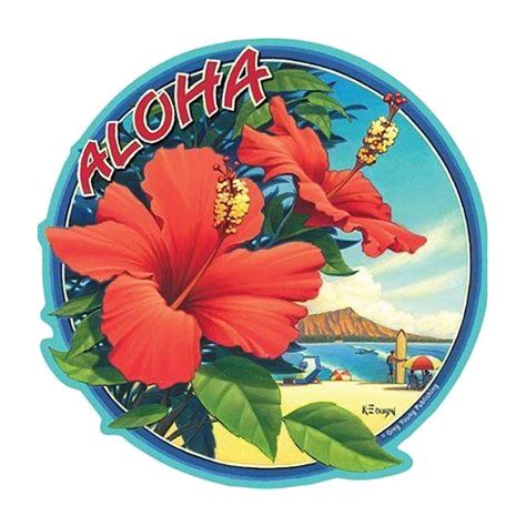 Hawaii Hawaiian Hibiscus Flower Sticker Decal From Maui Bumper Stickers