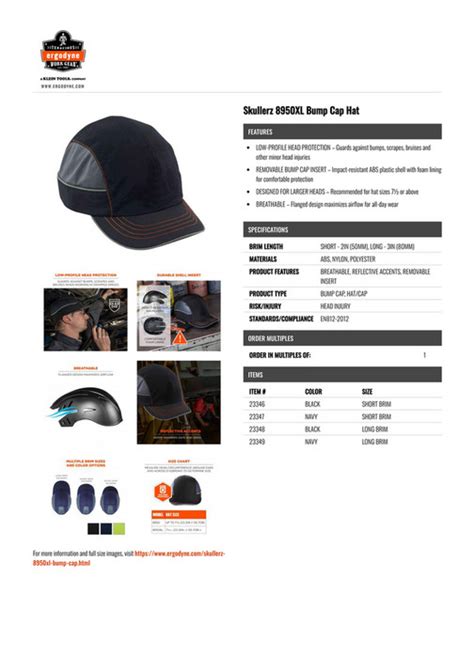 Techniche Trading Llc Skullerz 8950xl Bump Cap Hat Ergodyne Page