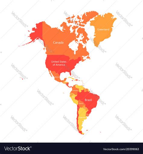 South America And North America Map Royalty Free Vector
