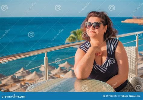 Plus Size Lady At Vacation In Egypt Stock Image Image Of Beauty Beach 217183117