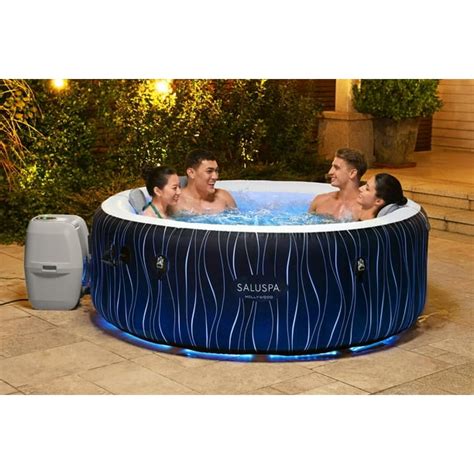 Saluspa Hollywood Airjet Inflatable Hot Tub Spa With Color Changing Led