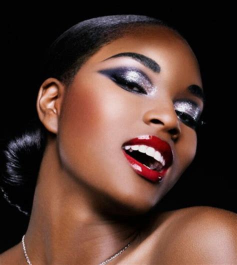 Purple Silver Eyes And Bright Red Lips Make Up Pinterest