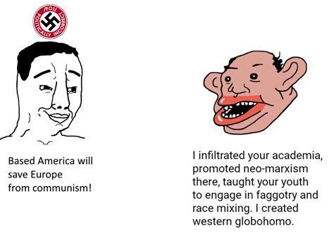 Soybooru Post Amerimutt Pol Chan Smirk Smug Soyjak Swastika Text Variant Chudjak