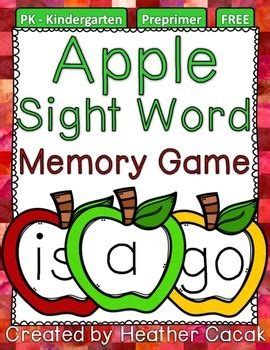 They can harvest the sight words that. Preprimer Apple Sight Word Memory Game {FREE} | Sight ...