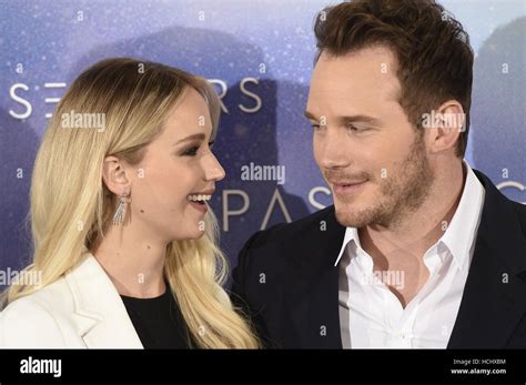 Actors Jennifer Lawrence And Chris Pratt During Photocall Of The Movie
