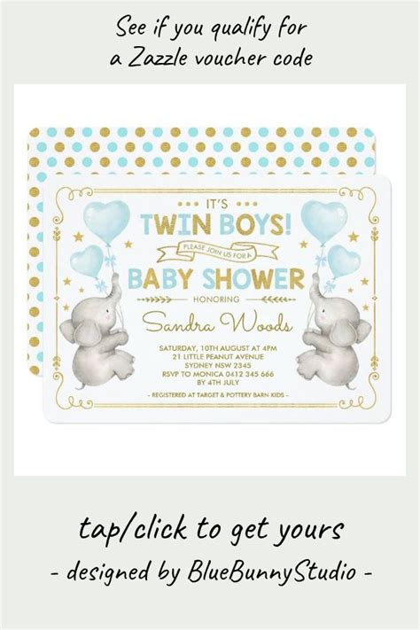 An Elephant Baby Shower Card With Balloons