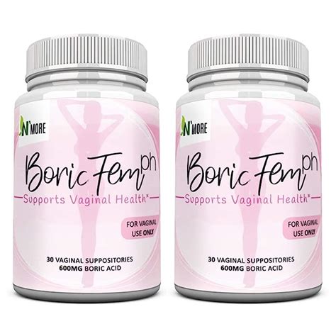 Buy Boric Acid Vaginal Suppositories 30 Count 600mg 100 Pure Made