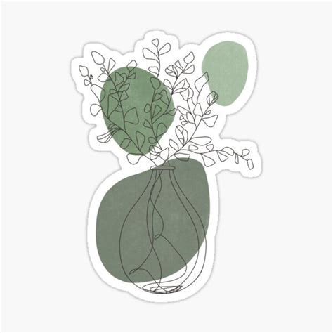Aesthetic Minimalist Plant Sticker By Gretagym01 In 2021 Sticker