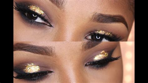 Holiday Gold Leaf Eye Makeup Full Face Tutorial