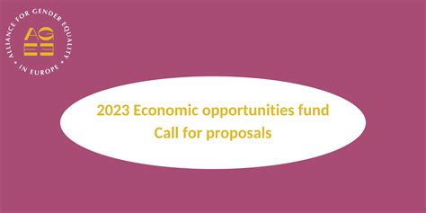 Launch Of The 2023 Economic Opportunities Fund Call For Proposals