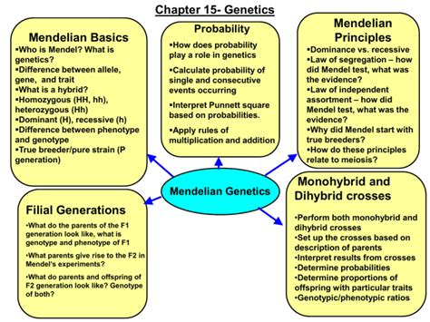 Chapter 15 Genetics Mendelian Mendelian Basics Principles