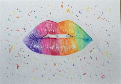 Rainbow Lips Rainbow Lips Lip Drawing Pencil Painting