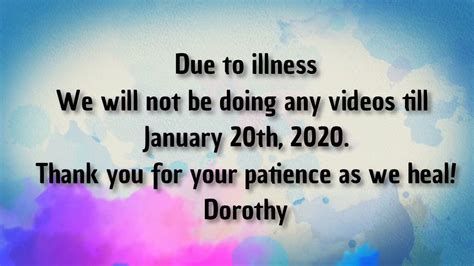 Illness Update Youtube