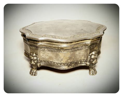 Vintage Silver Plated Jewelry Box Jewelry Box With Lions Head And