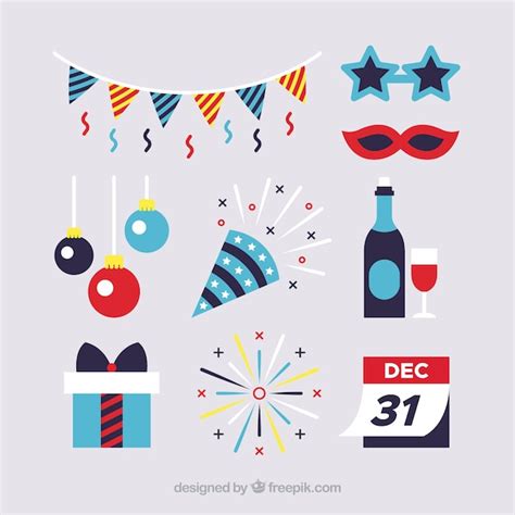 Free Vector Collection Of New Year Celebration Element