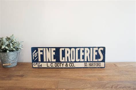 Reserved Vintage Groceries Sign Advertisement Etsy Grocery Sign