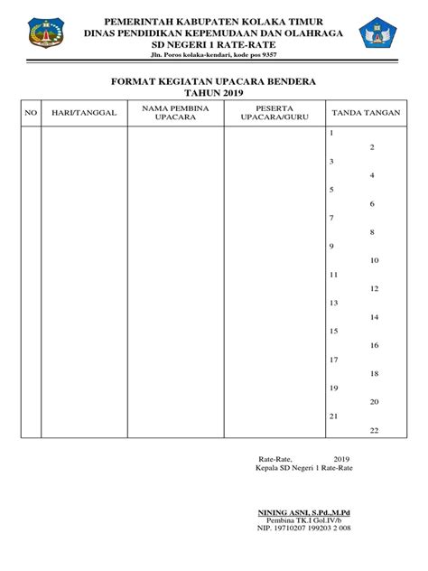 format laporan upacara pdf