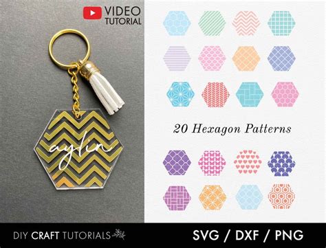 Download Hexagon Pattern svg Patterns Svg Keychain svg keyring | Etsy