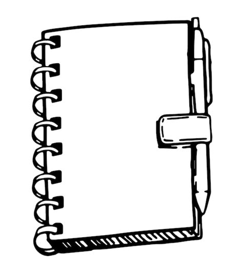 Premium Vector Sketch Of Notepad With Pen Notebook Memo Pad Planner