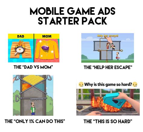 Mobile Game Ads Starter Pack Rstarterpacks Starter Packs Know Your Meme