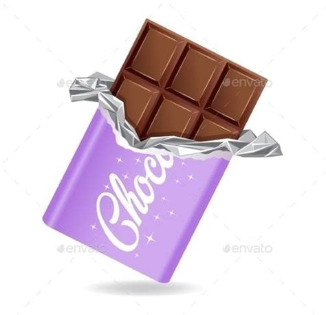 Chocolate Bar In Opened Purple Wrapped And Foil Ulang