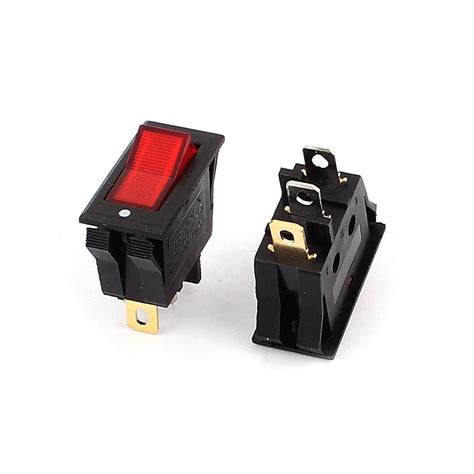 2 Pcs 15a125vac 10a250vac Rouge Neon Light Onoff Spst Rocker Switch Walmart Canada