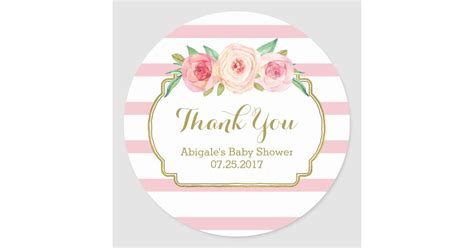 Free + easy to edit + professional + lots backgrounds. Rose Stripes Pink Floral Baby Shower Favor Tags | Zazzle.com
