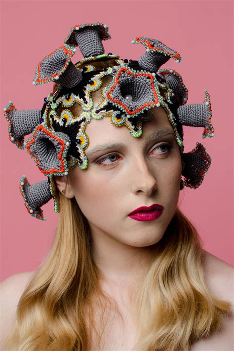 Avant Garde Crochet Headpiece With Flowers Etsy In 2021 Headpiece
