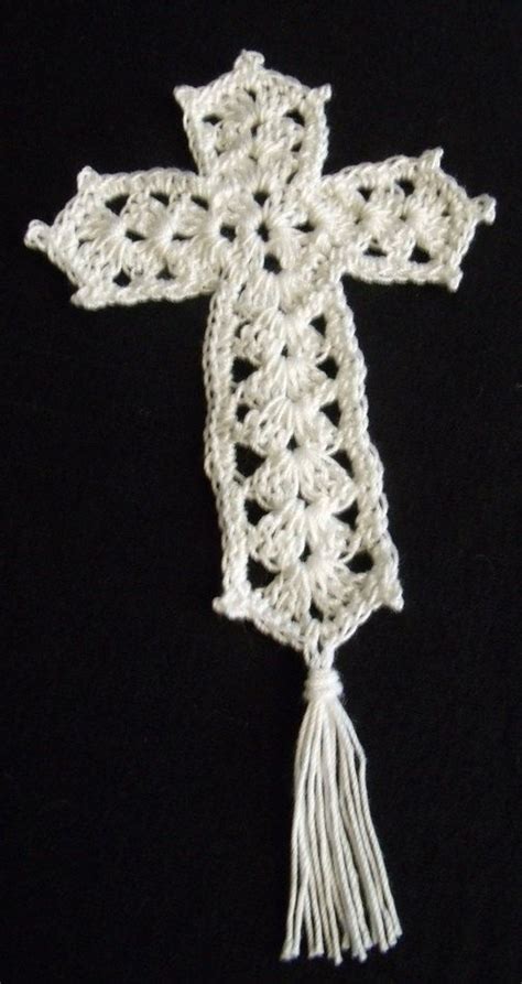 Religious cross book marker, bible bookmark pattern crochet. Hand Crocheted Cross Bookmark | Etsy in 2021 | Crochet bookmark pattern, Crochet cross, Crochet ...