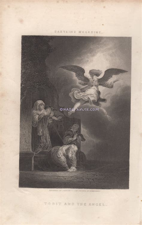 Punish The Wicked God Sends Archangel Raphael Demon 1851 Antique