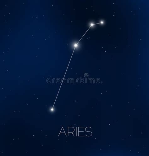 Aries Constellation In Night Sky Stock Vector Illustration Of