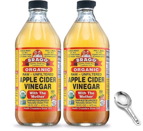 Bragg Organic Apple Cider Vinegar With The Mother 16 Oz Pack Of 2 W