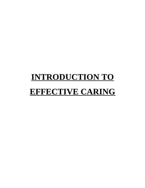 Introduction To Effective Caring Desklib