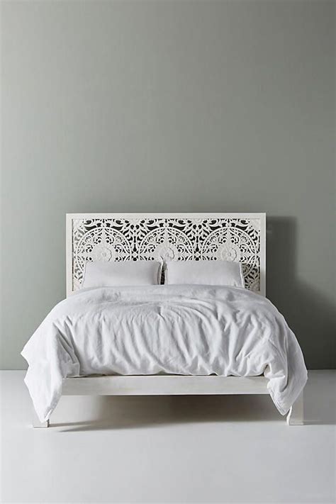 Handcarved Low Lombok Bed By Anthropologie In White Size Kg Topbed