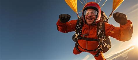 Premium Ai Image Freedom In The Sky Portrait Of A Happy Skydiver