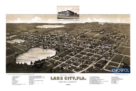 Beautifully Restored Map Of Lake City Florida In 1885 Knowol