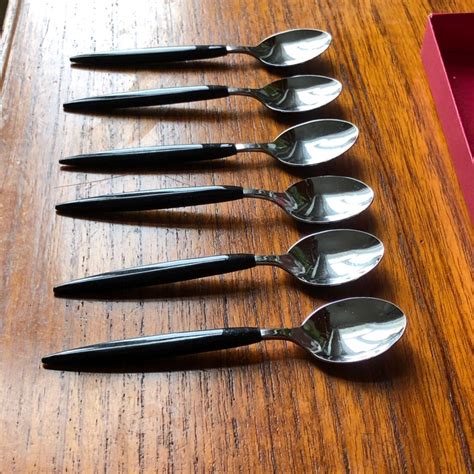 swedish dessert tea spoons by nils johan scandinavian mid modern set of 6 stainless steel made
