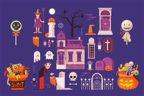 Halloween Elements And Icons Collection 13323963 Vector Art At Vecteezy