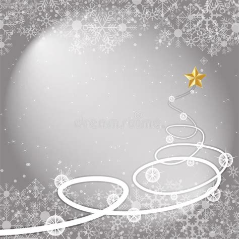Silver Winter Christmas Background With Snowflakes Stock Vector