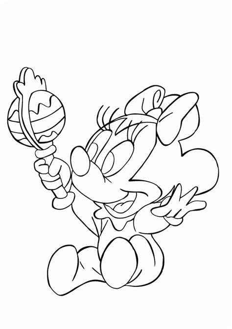 Donald duck with tree at christmas coloring book. Baby Minnie Mouse Coloring Pages - Coloring Home