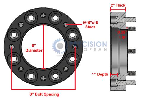 4pc Full Set 2 Skid Steer Wheel Spacers 916 Studs 8 Lug Bobcat