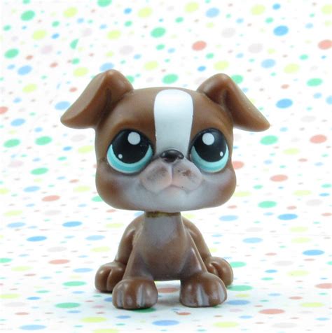 Littlest Pet Shop 83 Brown Boxer Dog ~ Lps Pet Pairs