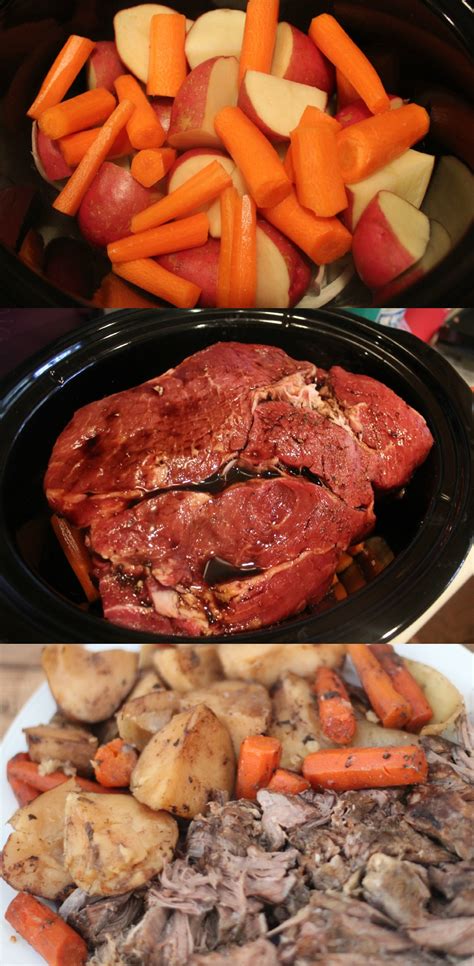 I usually use my clay pot for pot. Slow Cooker Pot Roast with Vegetables