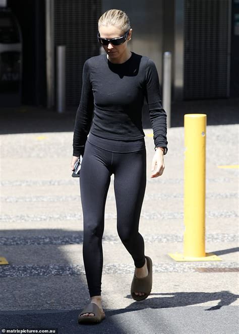 Lara Bingle Shows Off Her Very Slender Figure In A Skintight Outfit As