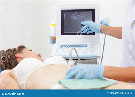 Ultrasonography Of Abdominal Cavity Stock Image Image Of Care