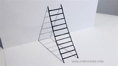 3d Ladder How To Draw Ladder Optical Illusion Optical Illusions