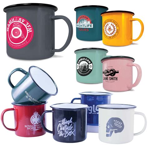 48 X Promotional Printed Enamel Mugs 10oz Pg Promotional Items