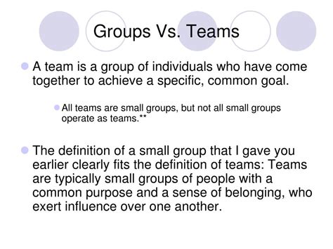 Ppt Groups Vs Teams Powerpoint Presentation Free Download Id1706664
